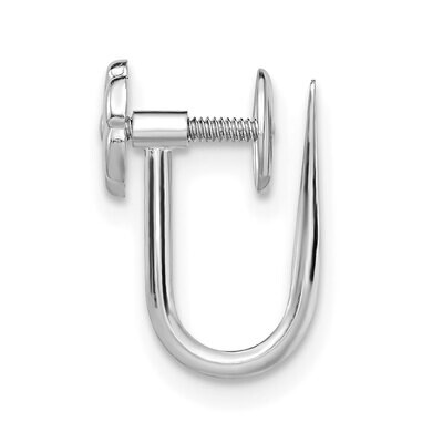 Flat Dapped End Screwback Ear Wire Component 14k White Gold WG2741, MPN: WG2741,