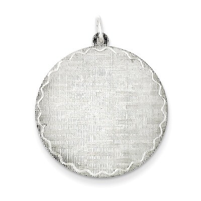 Round Patterned Disc Charm Engravable Sterling Silver QM474/18, MPN: QM474/18, 883957461342