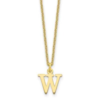 Cutout Letter W Initial Necklace 10k Gold 10XNA727Y/W, MPN: 10XNA727Y/W,