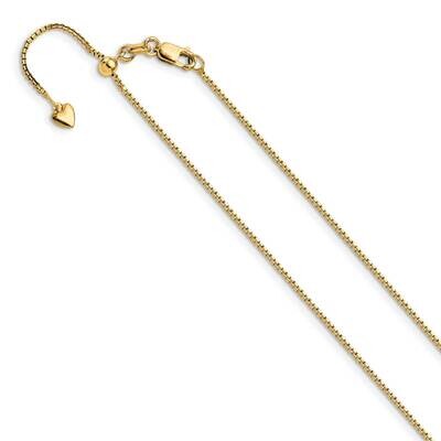 Leslie&#39;s 1mm Adjustable Box Chain 22 Inch 14k Gold Diamond-cut HB-1338-22, MPN: 1338-22, 1911017423…