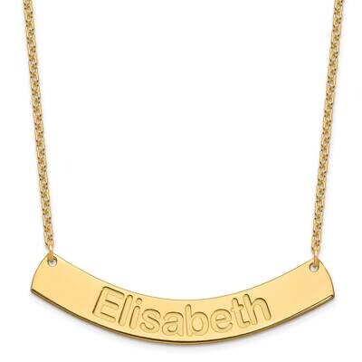 Large Polished Curved Arial Rounded Bar Necklace Gold-plated Sterling Silver XNA1244GP, MPN: XNA124…