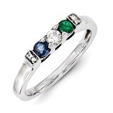 3 Birthstones Family Jewelry Diamond Semi-Set Ring 14k White Gold XMRW35/3, MPN: XMRW35/3, 88395742…