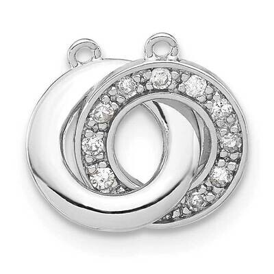 Sterling Silver Polished Diamond Interlocking Circles Pendant PXD2891-SSA
