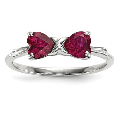 Created Ruby Bow Ring 14k white Gold Polished XBS558, MPN: XBS558, 883957236087
