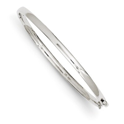 3.6mm Polished Casted Hinged Bangle Bracelet 14k White Gold XB254, MPN: XB254, 886774123530