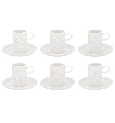 Vista Alegre Ornament Set of 6 Coffee Cup &amp; Saucer, MPN: 21111987,