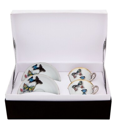 Vista Alegre Christian Lacroix Butterfly Parade Set of 2 Coffee Cups &amp; Saucers, MPN: 21118980, 5601…