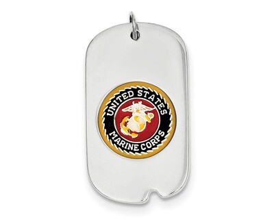 Marine Dogtag Sterling Silver Rhodium-plated XSM129, MPN: XSM129, 883957272986
