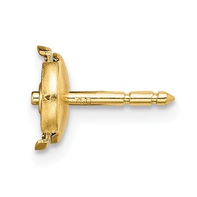 Large Guardian Post and Back Earring Setting 18k Yellow Gold 8Y665, MPN: 8Y665,