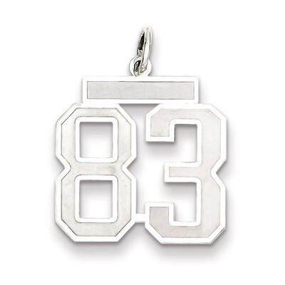 Pendant Number 83 Satin Sterling Silver Medium QPM83, MPN: QPM83, 883957127606