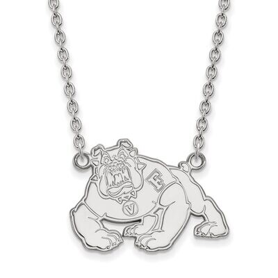 California State University, Fresno Large Enamel Pendant with Necklace Sterling Silver SS008CSF-18,…