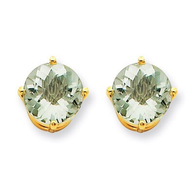 8mm Round Green Quartz Earrings 14k Gold XE75AG, MPN: XE75AG, 883957098814