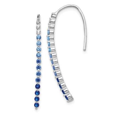 Sapphire Earrings 14k White Gold Diamond EM4318-SA-010-WA, MPN: EM4318-SA-010-WA, 191101838385