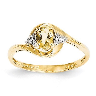 Diamond &amp; Citrine Ring 14k Gold XBS428, MPN: XBS428, 883957413877