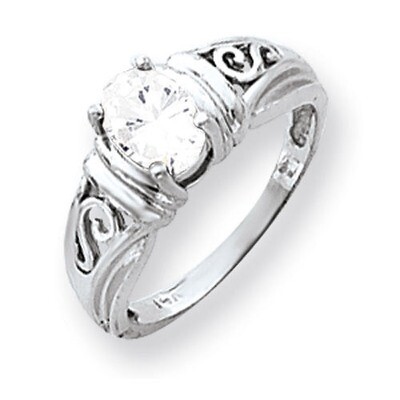 Cubic Zirconia Ring 14k white Gold 7x5mm Oval Y4686CZ Diamond, MPN: Y4686CZ, 883957591209