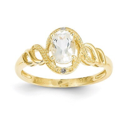 White Topaz Diamond Ring 10k Gold 10XB301, MPN: 10XB301, 883957430263