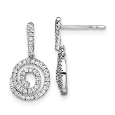 Circle Swirl Diamond Dangle Post Earrings 14k White Gold EM8512-030-WA, MPN: EM8512-030-WA, 8839579…