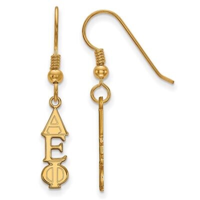 Alpha Epsilon Phi Small Dangle Earrings Gold-plated Silver GP026AEP, MPN: GP026AEP, 191101098093