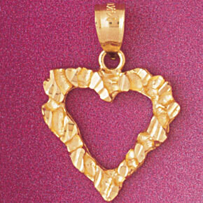 Dazzlers Jewelry Heart Pendant Necklace Charm Bracelet in Yellow, White or Rose Gold 3904, MPN: DZ-…
