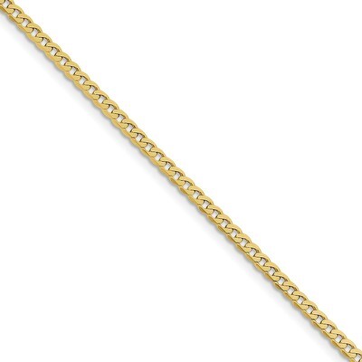 7 Inch 2.4mm Flat Beveled Curb Chain 10k Gold 10FBU080-7, MPN: 10FBU080-7, 191101596193