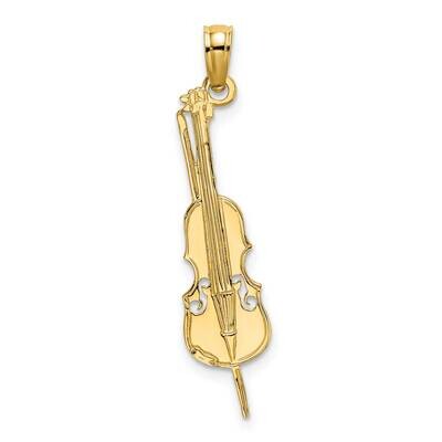 Upright Bass Charm 14k Gold Polished &amp; Engraved K7185, MPN: K7185, 63721803855