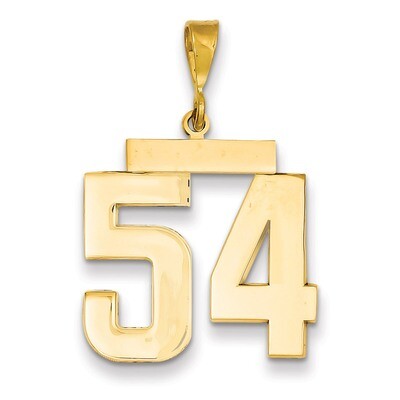 Number 54 Charm 14k Gold Large Polished LP54, MPN: LP54, 883957067292