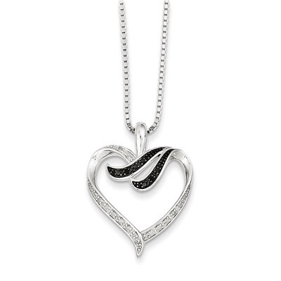 Black &amp; White Diamond Pendant Sterling Silver QP2174, MPN: QP2174, 886774189543