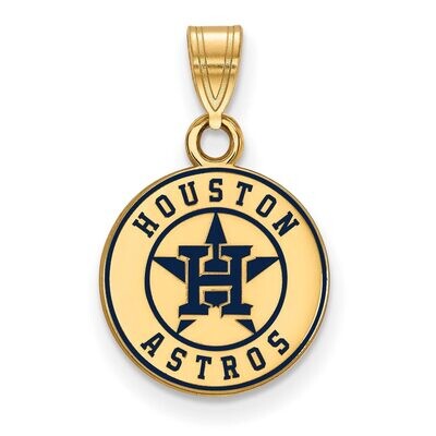 Houston Astros Small Enamel Pendant Gold-plated Silver GP010AST, MPN: GP010AST, 886774910529