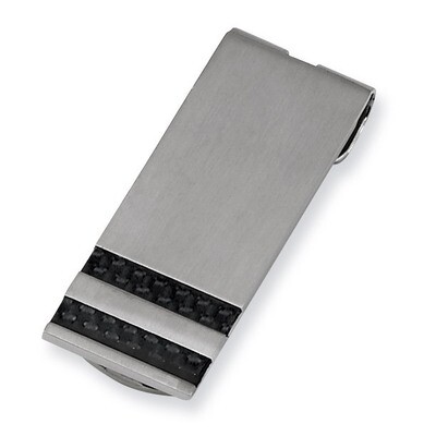 Brushed Black Carbon Fiber Money Clip - Stainless Steel SRM125 by Chisel, MPN: SRM125, 883957009834