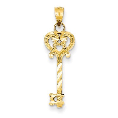 Key Pendant 14k Gold Diamond-cut K4036, MPN: K4036, 886774256481