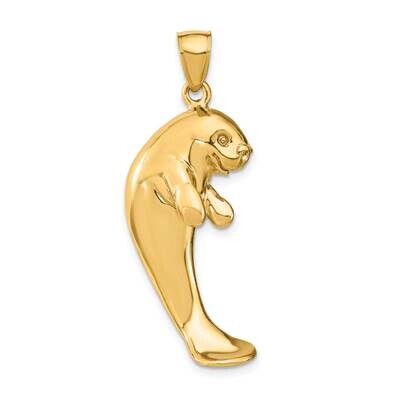 Polished Single Manatee Charm 14k Gold 2-D K7924, MPN: K7924, 637218045136