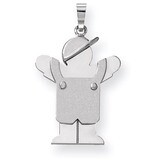 Medium Boy with Hat on Left Engravable Charm 14k White Gold XK428, MPN: XK428, 883957859606