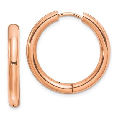 Rose Ip-Plated 3.5mm Hinged Hoop Earrings Stainless Steel Polished SRE1491, MPN: SRE1491, 191101867…