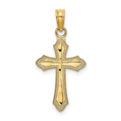 with Beaded Edge Cross Charm 14k Gold Diamond-cut K8526, MPN: K8526, 637218063512