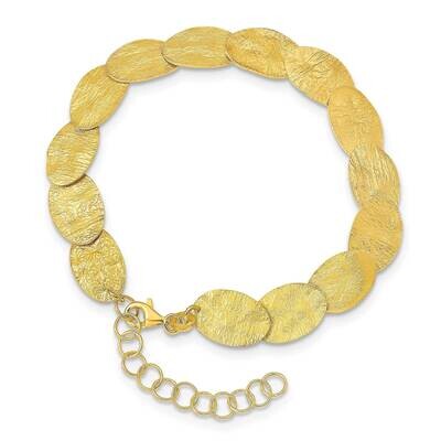 Leslie&#39;s Textured with 2in Extender Bracelet Sterling Silver Gold-tone HB-QLF1151-7, MPN: QLF1151-7…