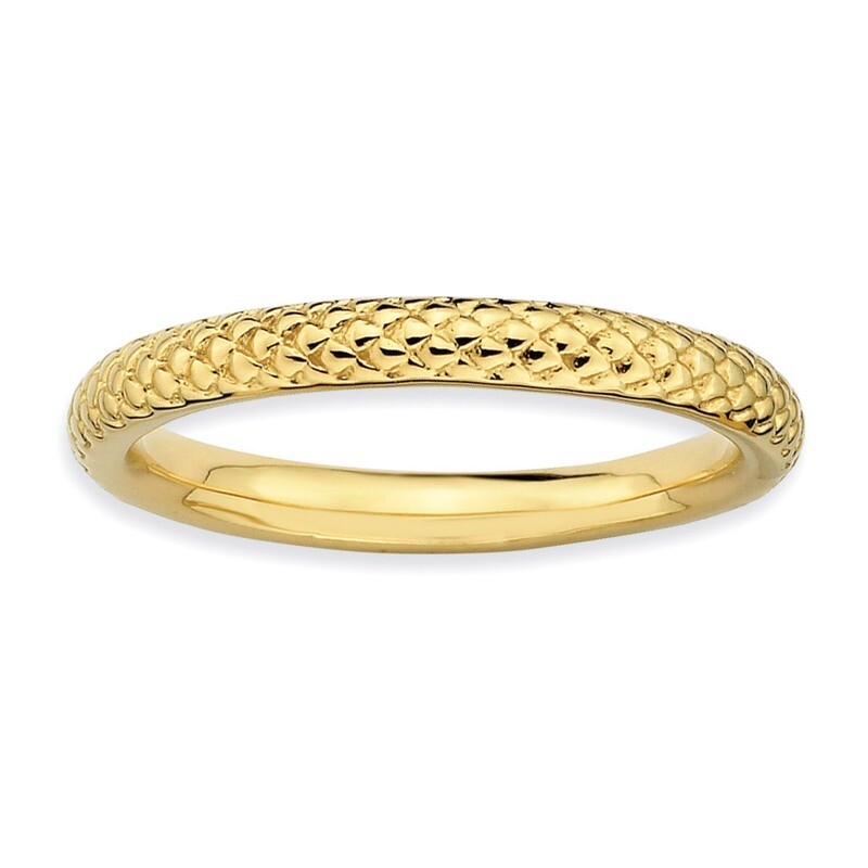 Gold-plated Cable Ring Sterling Silver QSK202-10