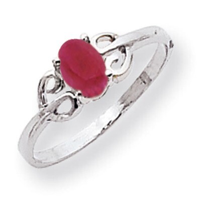 Created Ruby Ring 14k white Gold 6x4mm Oval X9687CR, MPN: X9687CR, 883957576480