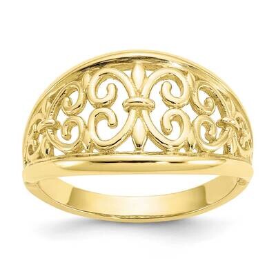 Fleur-De-Lis Tapered Ring 10k Gold 10K4606, MPN: 10K4606, 191101726255