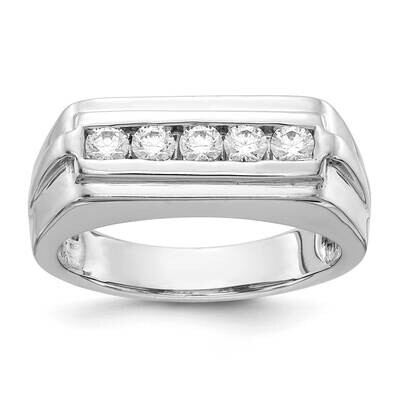 Diamond 5-Stone Mens Ring 14k White Gold RM5798-050-WA, MPN: RM5798-050-WA, 883957313085
