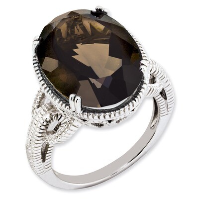 Smoky Quartz Ring Sterling Silver QR2954SQ, MPN: QR2954SQ, 886774198637