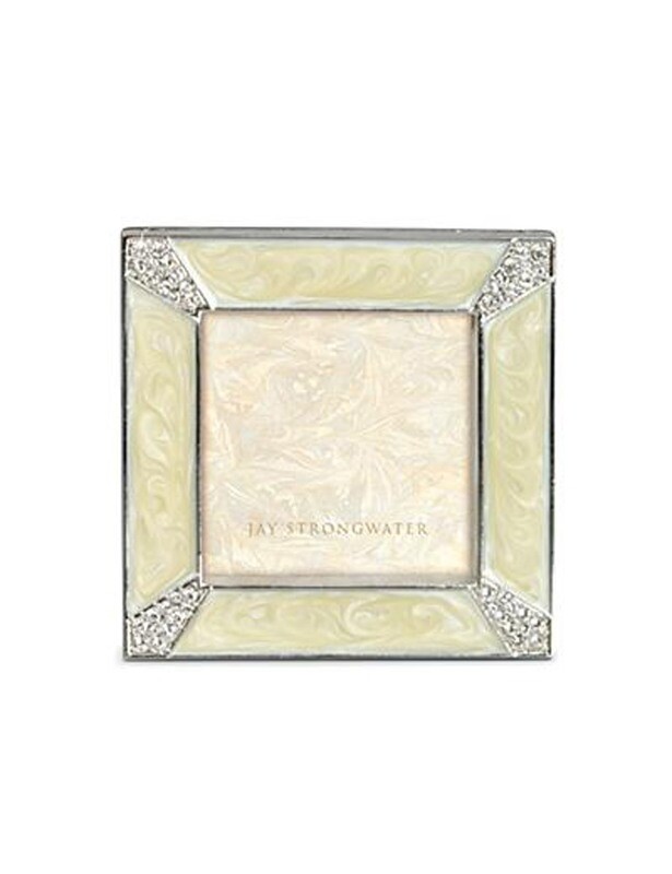 Jay Strongwater Leland Crystal Pearl Pave Corner 2 Inch Square Picture ...