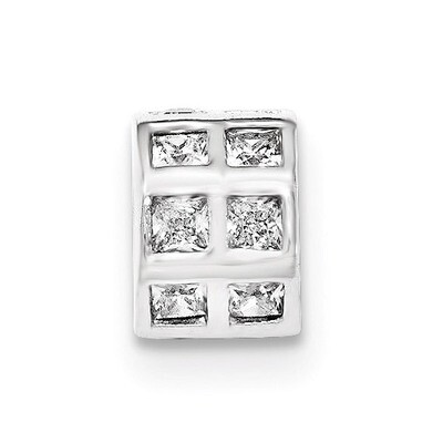 CZ Polished Bead Sterling Silver QP4476