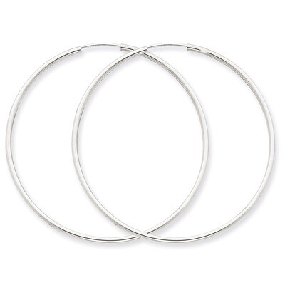 1.5mm Polished Endless Hoop Earrings 14k White Gold XY1189, MPN: XY1189, 883957299747