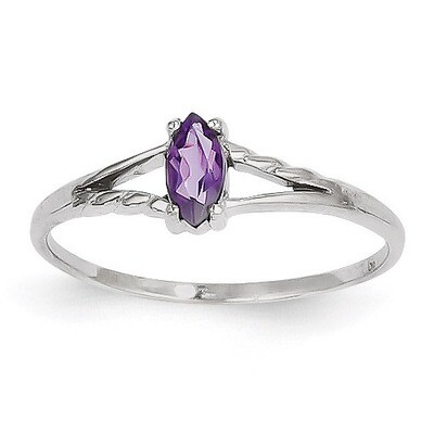 Amethyst Birthstone Ring 14k White Gold XBR191, MPN: XBR191, 883957444789