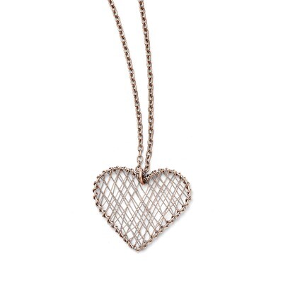 Wired Pink IP-plated Heart Polished Necklace - Stainless Steel SRN1416 by Chisel, MPN: SRN1416, 191…