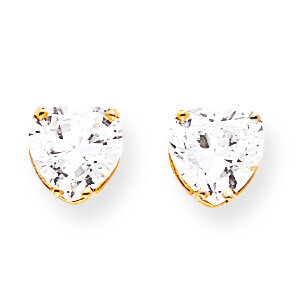 8mm Heart CZ Diamond earring 14k Gold XE100CZ Diamond, MPN: XE100CZ, 883957088853