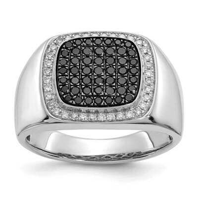 Black and White Diamond Mens Ring 14k White Gold RM5832-BK-075-WA, MPN: RM5832-BK-075-WA, 883957313…