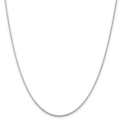 16 Inch Rhodium-plated 1.1mm Diamond-cut Rope Chain Sterling Silver QDC015R-16, MPN: QDC015R-16, 88…