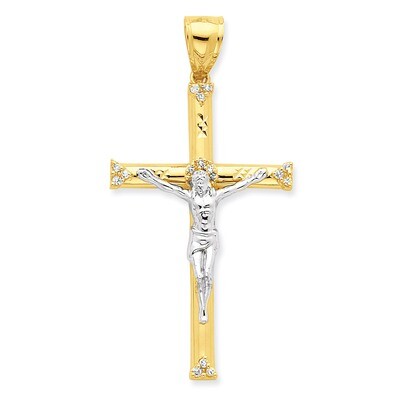 Crucifix Pendant 10k Gold Synthetic Diamond 10C1064, MPN: 10C1064, 886774019277
