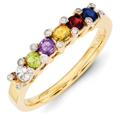 6 Birthstones Family Jewelry Diamond Semi-Set Ring 14k Yellow Gold XMR31/6, MPN: XMR31/6, 883957380…